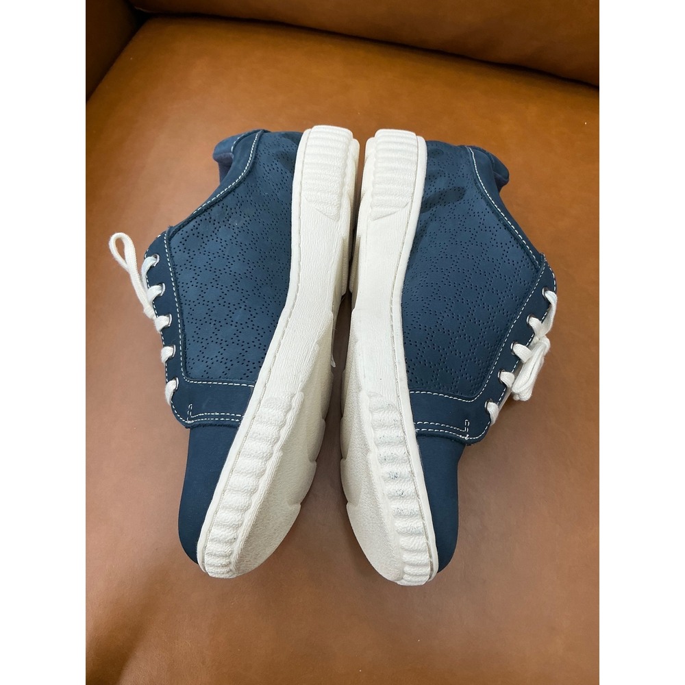 Clarks Caroline Ayla Sneakers Womens 8.5W Navy Nubuck Leather Zipper - Picture 5 of 7